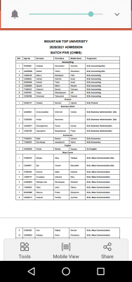 Mountain Top University 5th batch admission list for 2020/2021 session