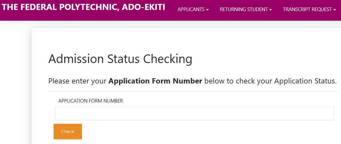 Ado Poly admission checking status