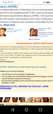 OAU issues notice to 2020/2021 JUPEB students