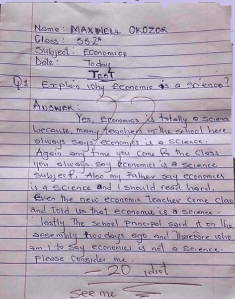 See The Funny Answer This Student Gave To This Question