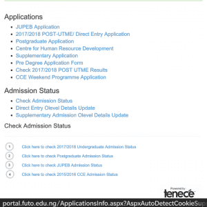 FUTO Admission List 2017/2018 Released