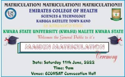 ECOHSAT maiden matriculation ceremony