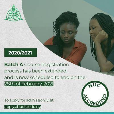 ABU extends DLC Batch A Course Registration Deadline, 2020/2021