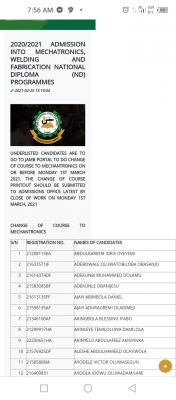 ILAROPOLY ND candidates required to change their courses to mechatronics, welding & fabrication