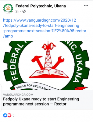 Fed Poly Ukana ready to start Engineering programme next session  Rector