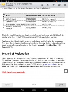 FUPRE Post-UTME 2015: Date, Cut-off Mark, Eligibility And Registration Details