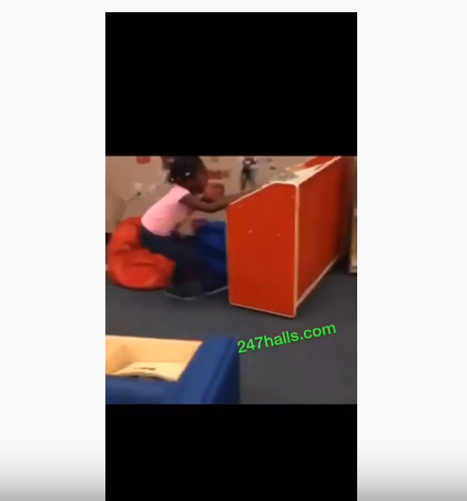 4-Year-Old Girl Angrily Destroys School Properties (Video)