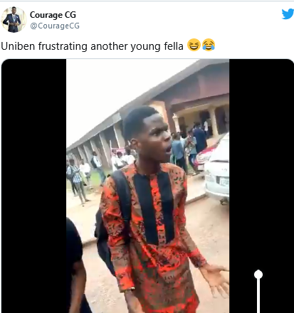 UNIBEN student laments bitterly after being left stranded in the exam hall (video)