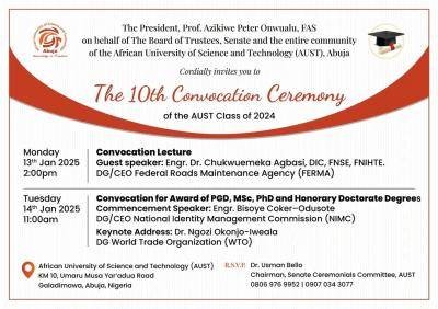 AUST announces 10th convocation Ceremony