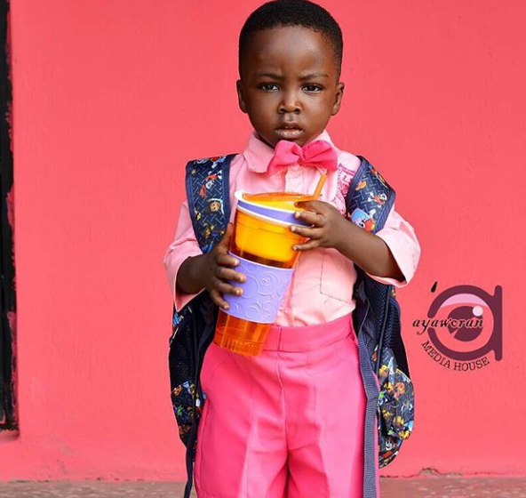 Remember the little boy in the viral photobombed wedding picture He has started school photos