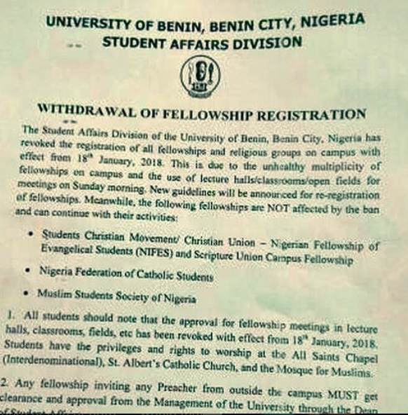 Daddy Freeze celebrates as University of Benin revokes the registration of fellowships and religious groups in the school