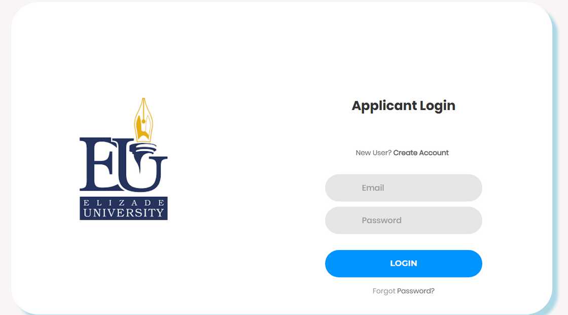 Elizade University admission portal