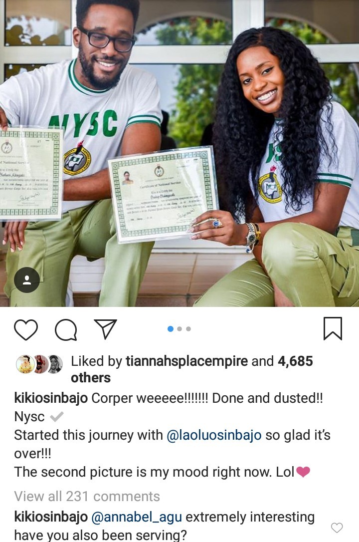 Kiki Osinbajo rejoices as she and her cousin Laolu complete NYSC photos