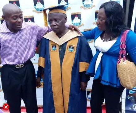 Photos80year old man bags Msc degree form Lagos State University