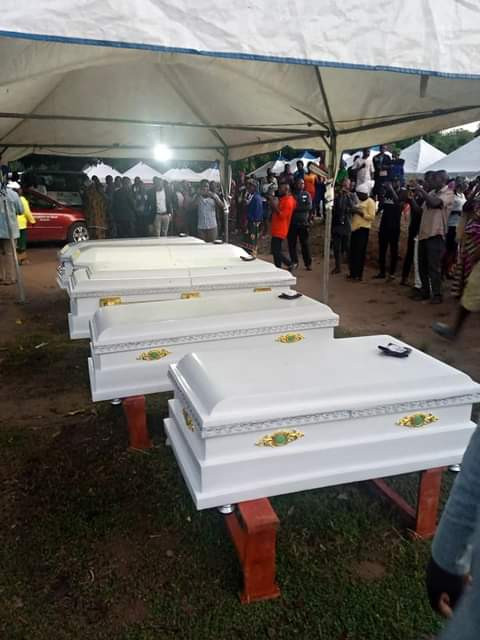 Benue lecturer wife and three children killed in motor accident laid to rest amidst tears 