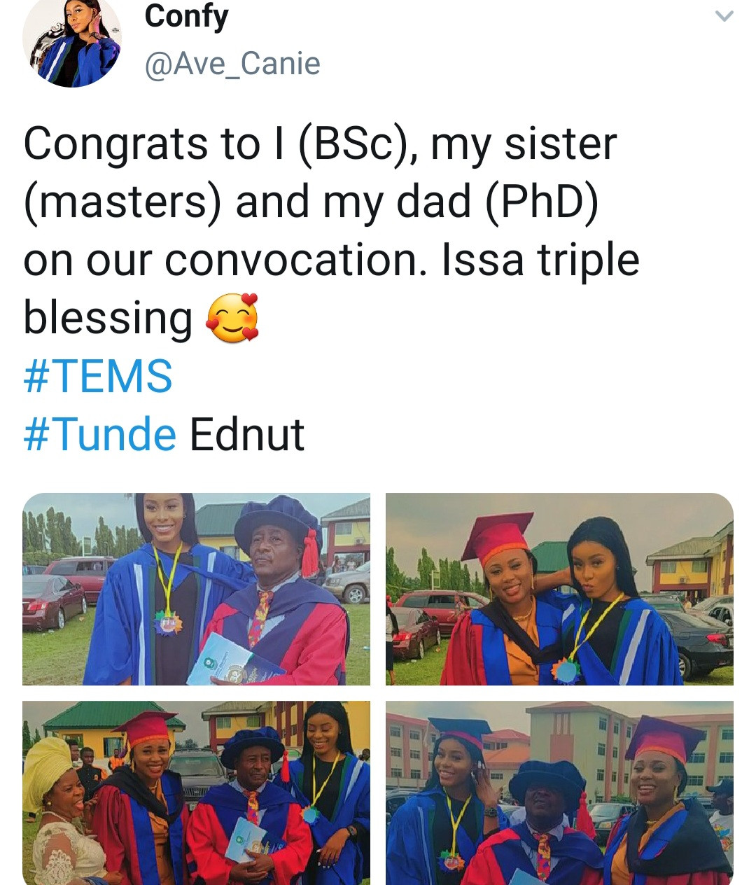 Man and his two daughters have their convocation ceremony on the same day