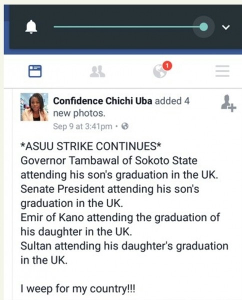 A Facebook User Cries Out On ASUU Strike.