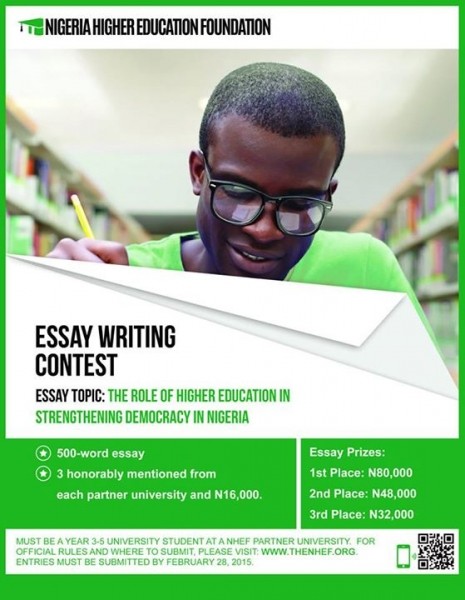 Nigeria Higher Education Foundation Scholarship Essay Competition 2016 - Apply