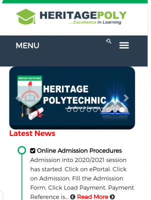 Heritage Polytechnic Post-UTME 2020: Cut-off mark, Eligibility and Registration details