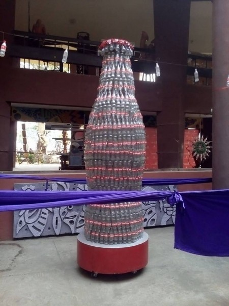 Check Out This Artwork Made With Coke Bottles By A Lautech Student