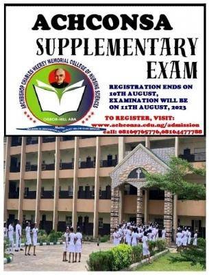 Archbishop Charles Memorial College of Nursing supplementary form for General Nursing, 2023/2024