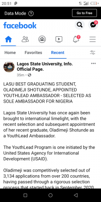 LASU best graduating student appointed YouthLead Ambassador