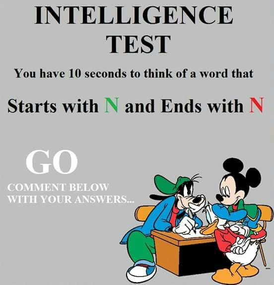 Brain Test!! Think Of A Word That Starts And Ends With The Letter N