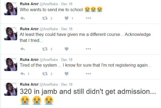 Pathetic!!! She Scored 320 In Jamb Yet, Wasn't Offered Admission