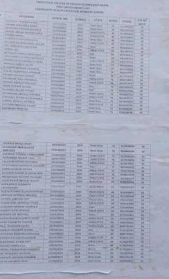 Ondo State College of Health Sciences & Tech. first batch admission list, 2024/2025