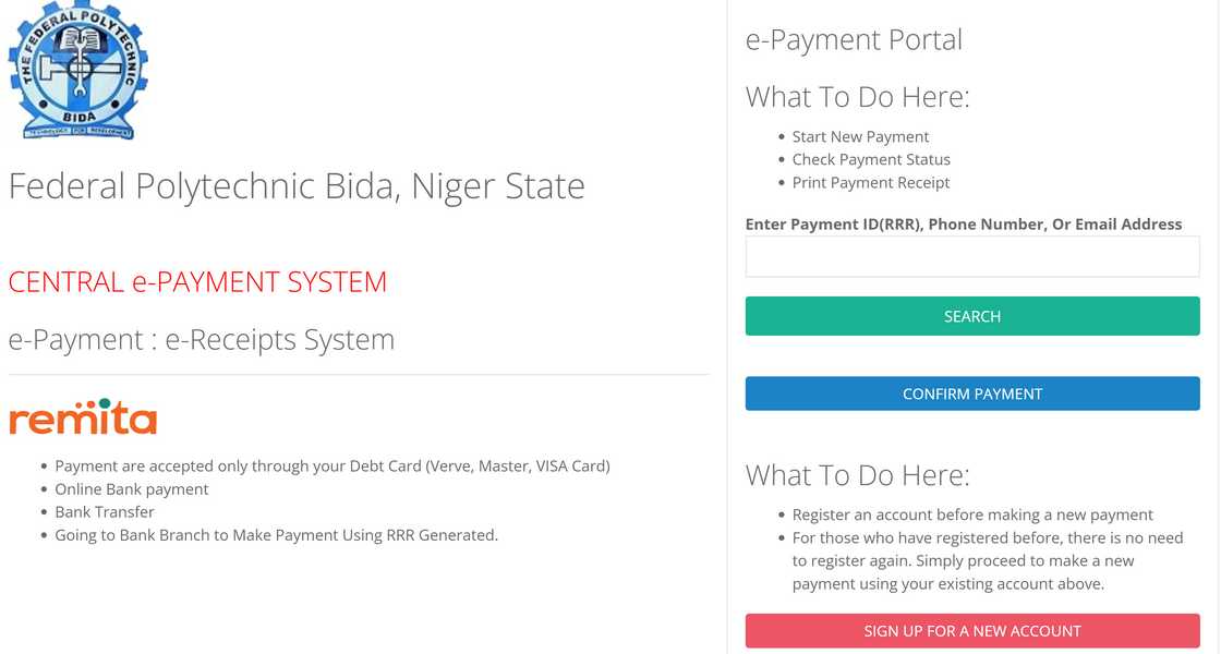 Bida Poly fee payment