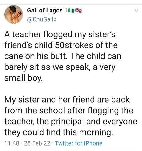 Mom and her friend reportedly beat up a teacher who flogged a child 50 strokes