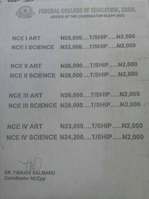 FCE Zaria on NCE Part-time registration