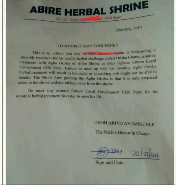 See The Native Doctor's Letter Written To NYSC To Re-deploy A Corp. Member.