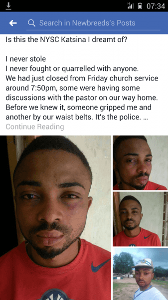 A Corp Member Shared His Ordeal With Police Men In Katsina