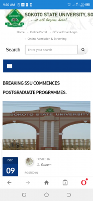 Sokoto State University set to commence postgraduate programmes