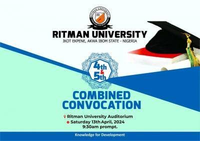 Ritman University announces 4th & 5th combined Convocation Ceremony