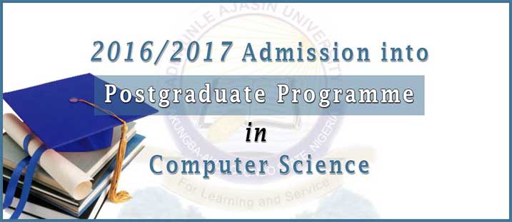 AAUA M.Sc & PGD in Computer Science Admission Form - 2016/17