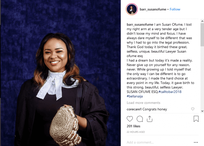 Armless Lady Shares Inspiring Post as She Becomes a Lawyer