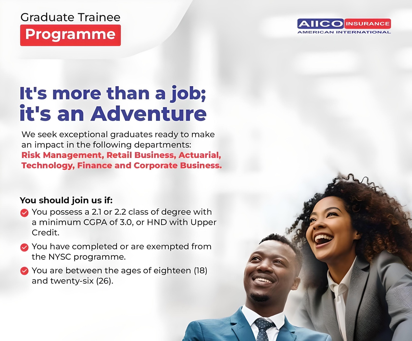 Join AIICO’s Graduate Trainee Programme 2024