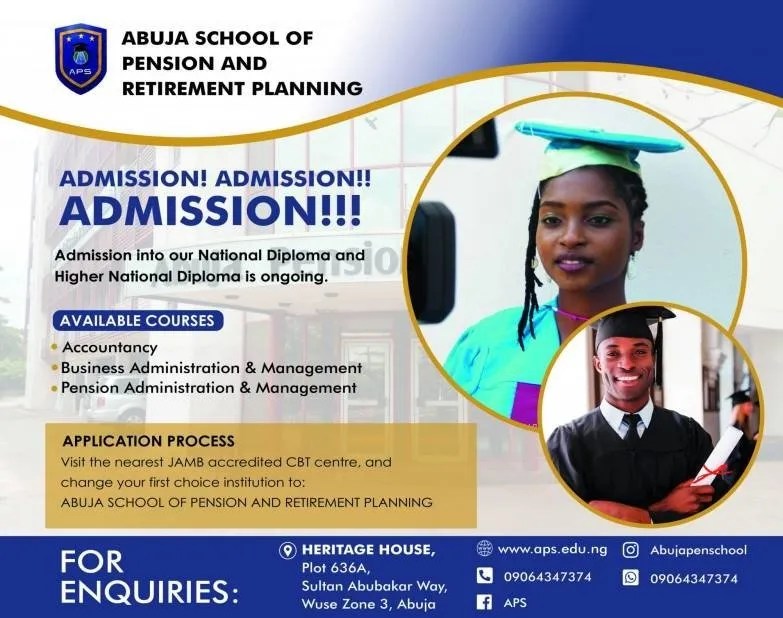 Abuja School Of Pension & Retirement Planning ND & HND Admission Form 2023/2024 Session - How To Apply