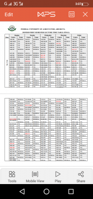 FUNAAB new lecture time-table, 2019/2020 session