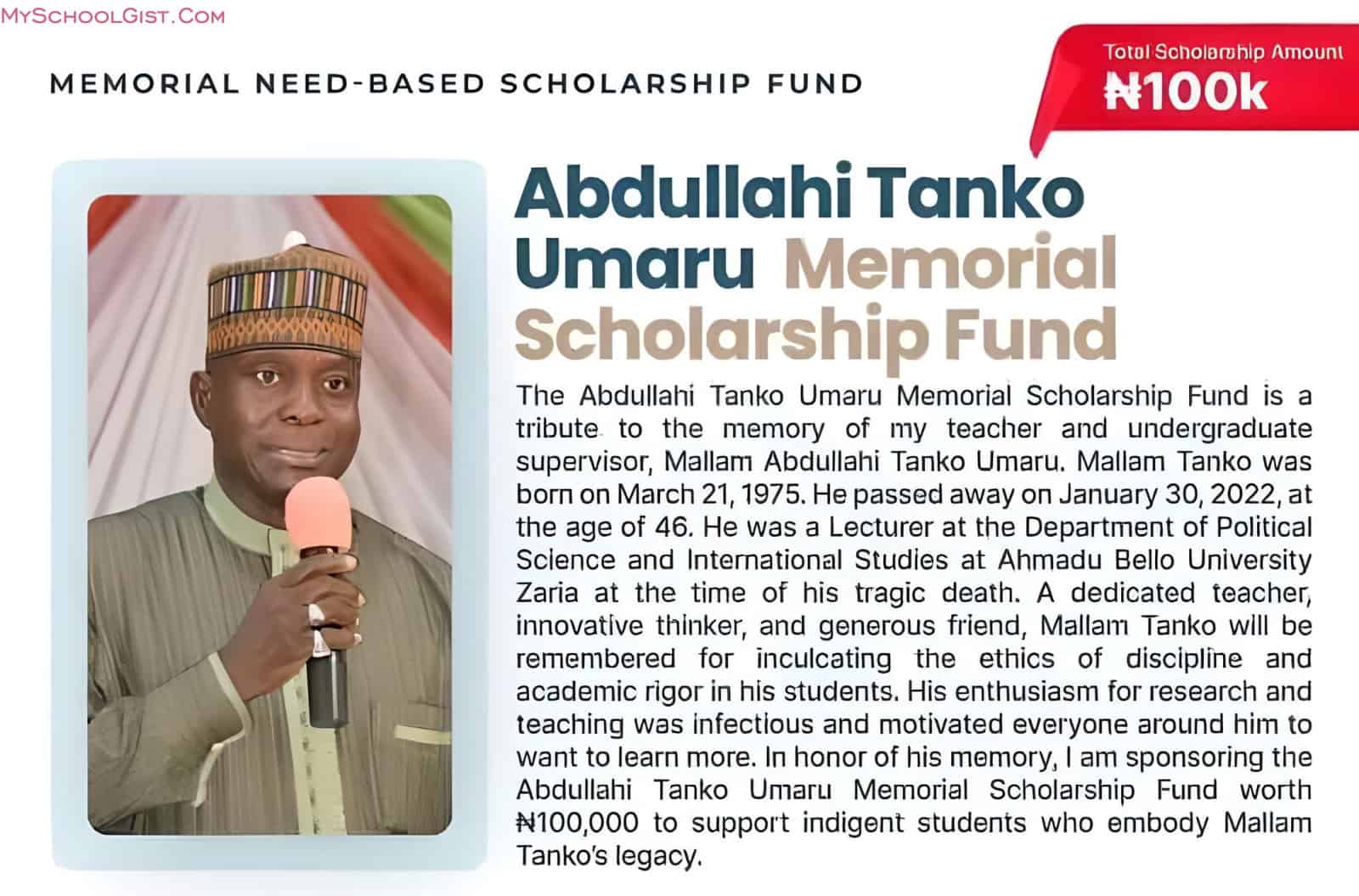 Apply Now: Abdullahi Tanko Scholarship for Students in Need 2024