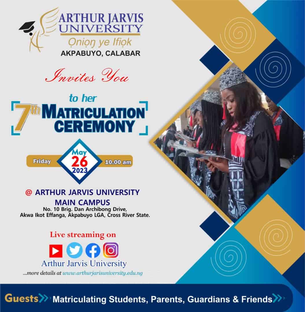 Arthur Jarvis Universitys 7th Matriculation Ceremony