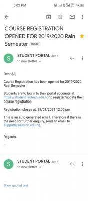 LAUTECH Late registration deadline for 2019/2020 session