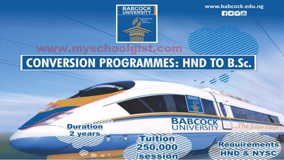 Babcock University Conversion Program Admission Form : HND to B.Sc - 2018/19