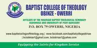 Baptist College of Theology ObinzeAdmission Form yearnyear Academic Session How To Apply 1