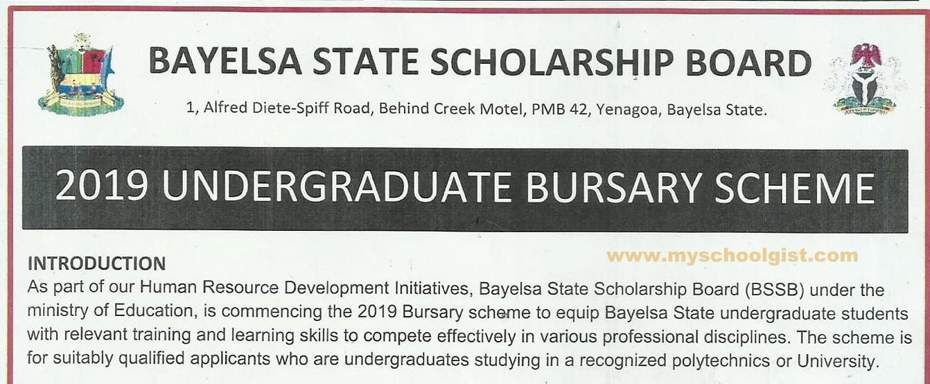 Bayelsa State Bursary application form