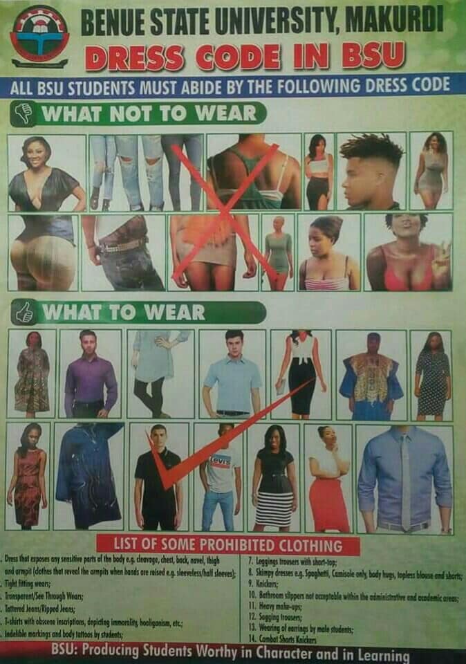 Benue State University (BSU) Dress Code for Students