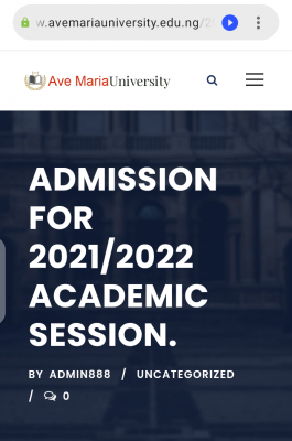 Ave Maria University Post-UTME/DE 2021: Eligibility and Registration Details