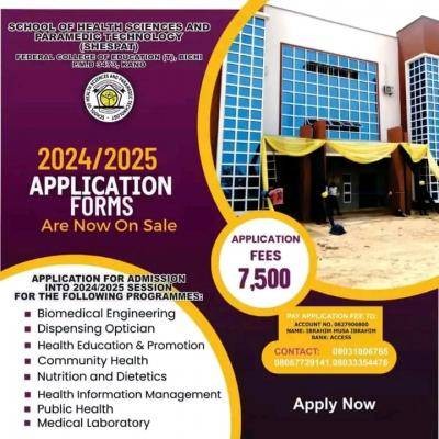 School of Health Sciences & Paramedic Technology Bichi Admission form, 2024/2025